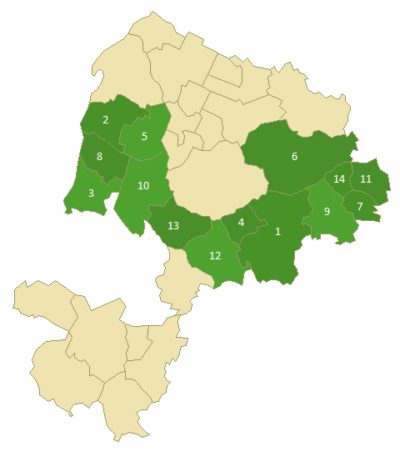 Die Lage des Wahlkreis Bretten im Landkreis Karlsruhe